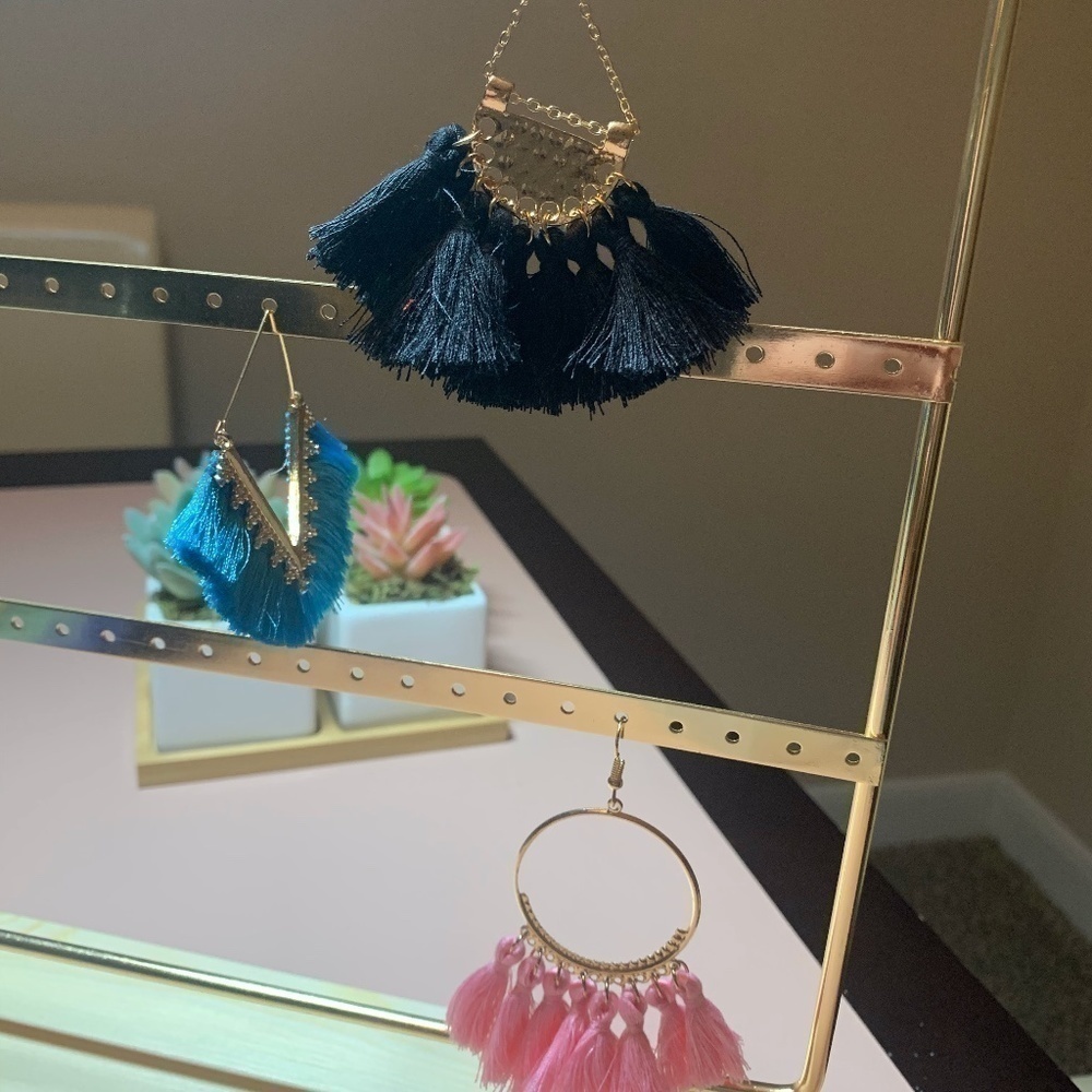 SALE💚 any 3 for $18 💚 Bohemian Tassel Fan Hoop Earrings Statement